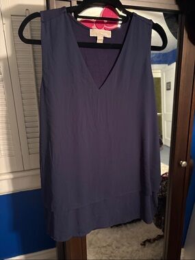 MICHAEL Michael Kors Sleeveless V-Neck Layered Navy Camisole